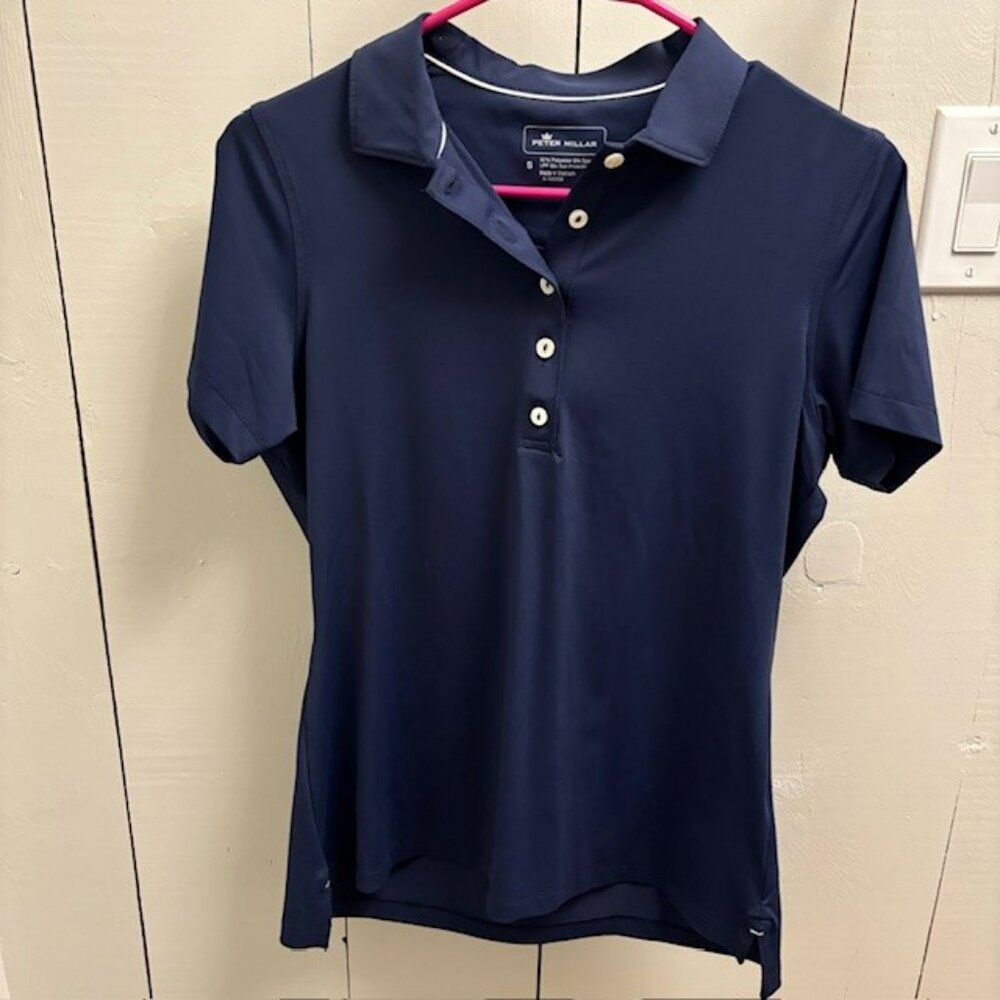 Navy Blue Women's Peter Millar Golf Polo